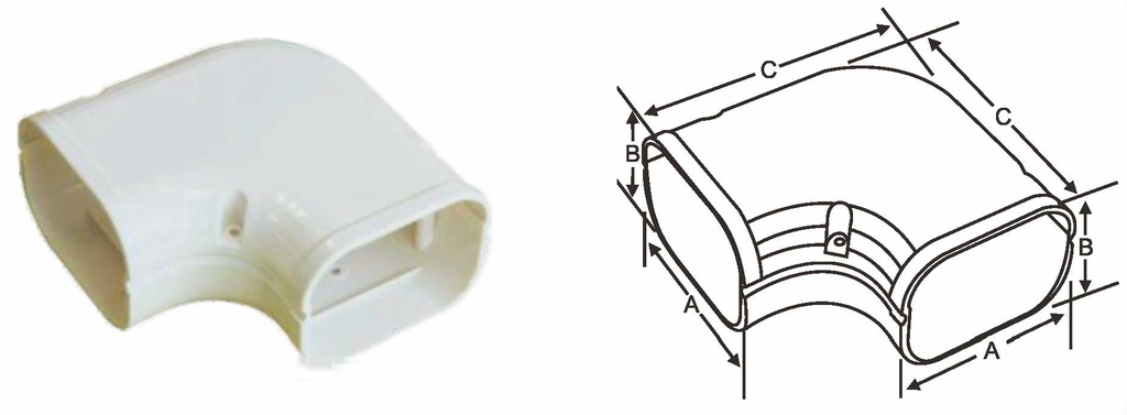 (413)3" Air Conditioner Duct  - 90° Elbow(Vertical)